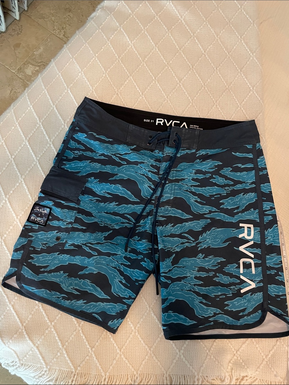RVCA Board Shorts Zak Noyle special edition 31” waist, 17” length